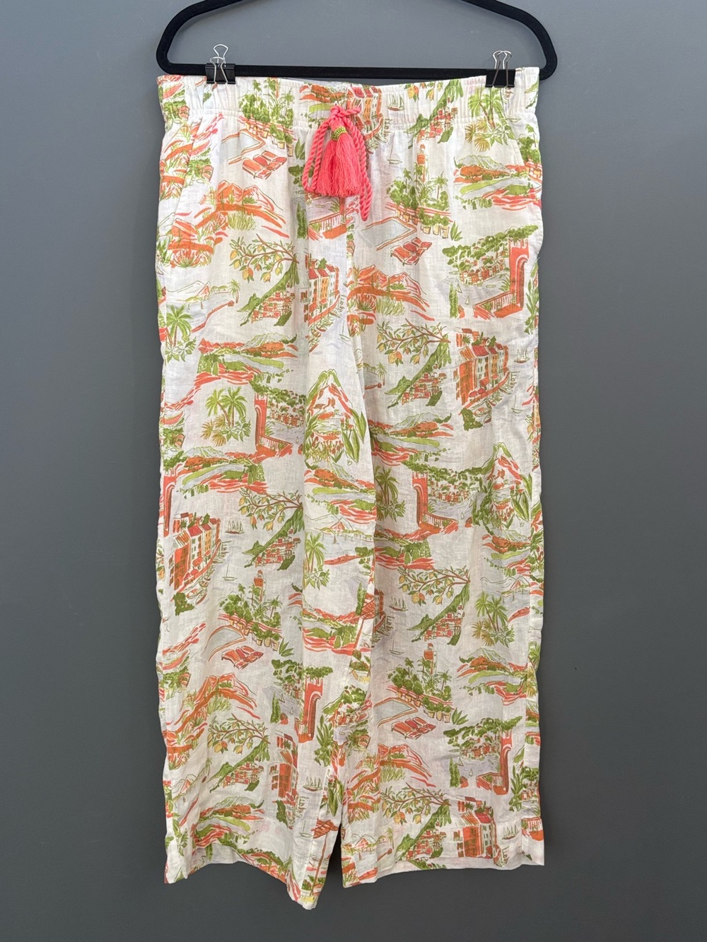 Cynthia Rowley Amalfi Coast Print Linen Blend Pants
